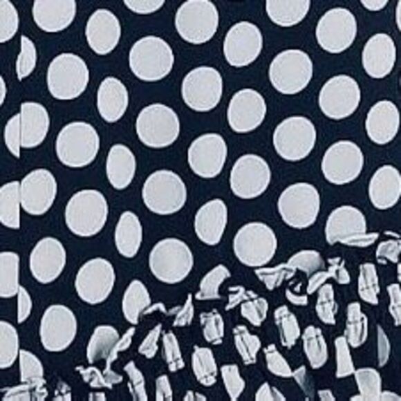 J.Crew Blue Polka Dot Asymmetrical Ruffle Hem Lined Miniskirt Women’s Size 8 - Picture 2 of 5